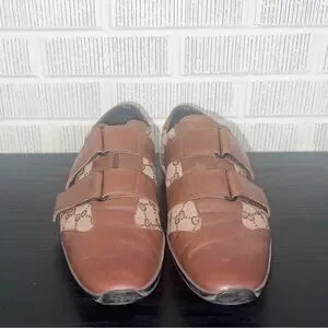 Gucci Tan and Brown Velcro Canvas Leather Men\'s Sneakers Gucci | Shoes | Gucci Tan And Brown Velcro Canvas Leather  main image 4
